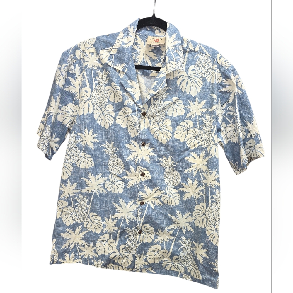 Hawaii Station‎ L Aloha Shirt Made In Hawaii Pineapple Cotton Coconut Buttons